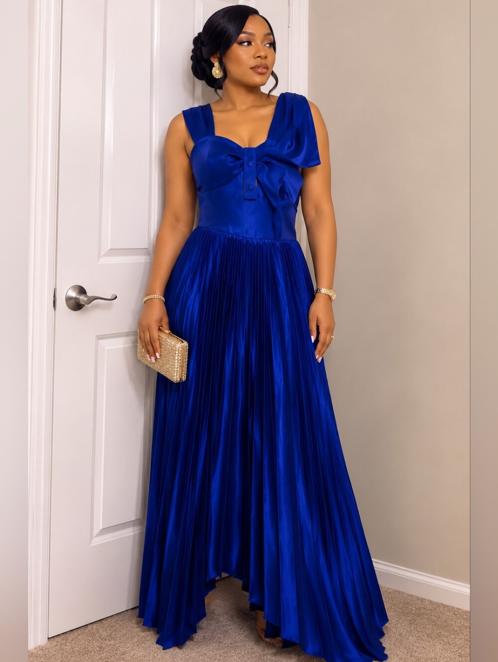 Theia Elegant Blue Evening Dress